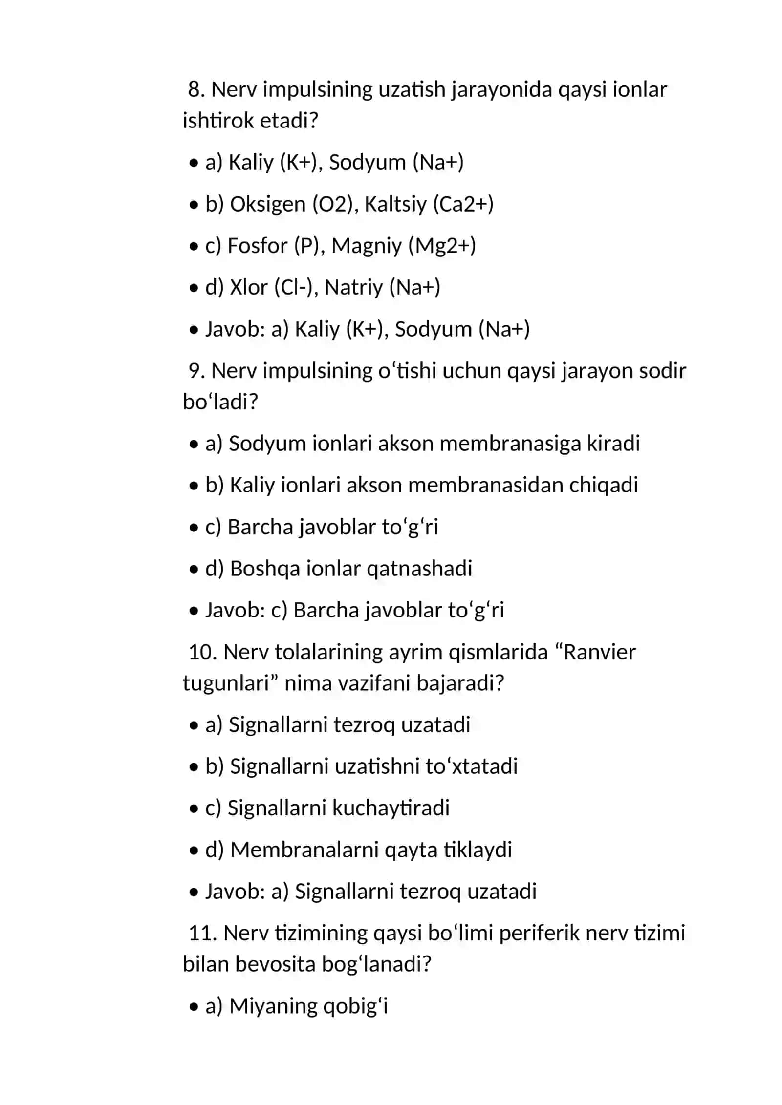 Nerv tolalari fiziologiyasi. Sinapslar fiziologiyasi 3