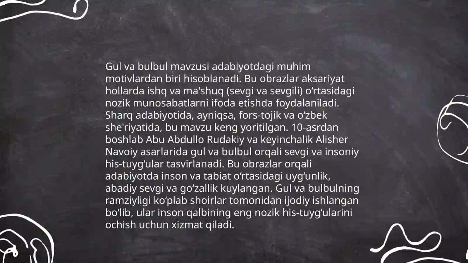 Gul va bulbulobrazlari aks etgan baytlar tahlili 3