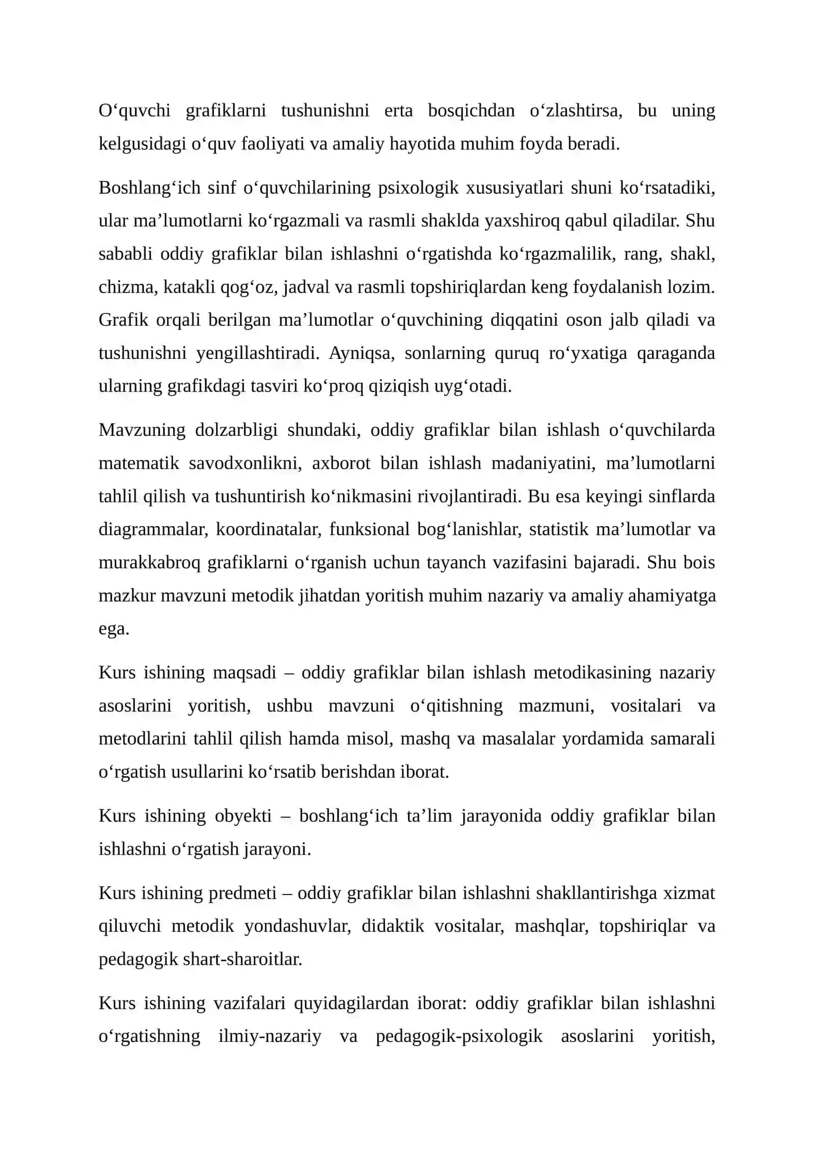 ODDIY GRAFIKLAR BILAN ISHLASH METODIKASI 3