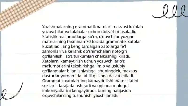Yozishmalarning grammatik xatolari 3