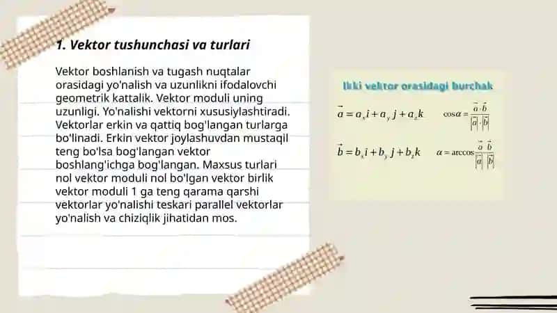 Vektorlar algebrasi 3