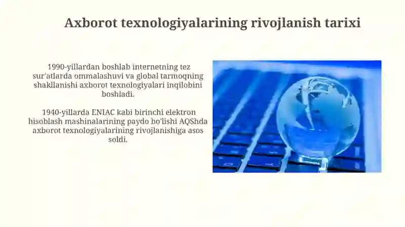 Axborot haqida tushuncha va axborot texnalogiyalari haqida malumot 3