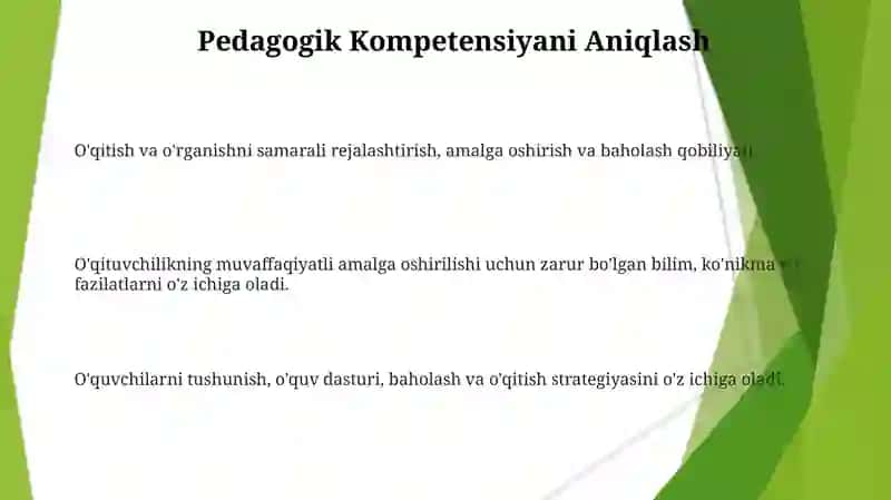 O'qituvchining uslubiy kompetensiyasi 3