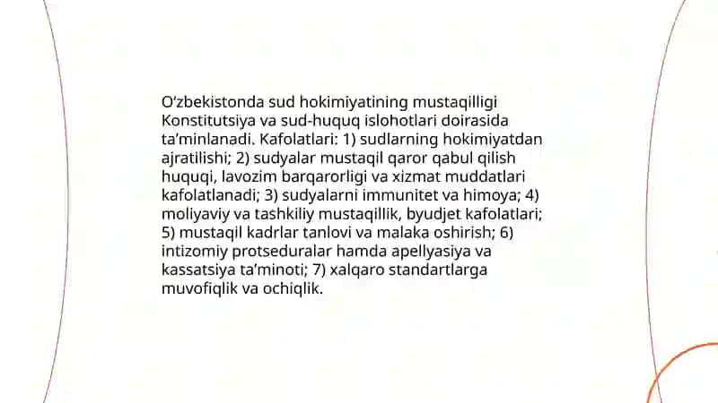 Oʻzbekistonda sud, huquq islohotlari va inson huquqlarini himoya qilish tizimi 3