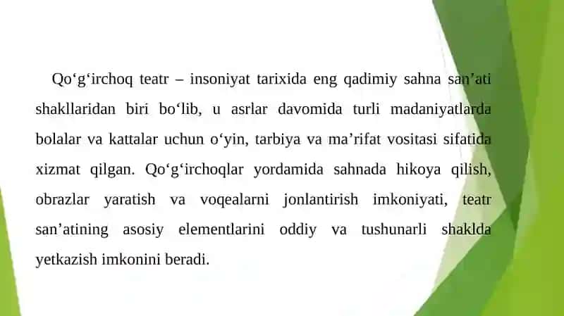 QO’GʻIRCHOQ TEATRIDA RO’LLI O’YINLARNI RIVOJLANTIRISH 3