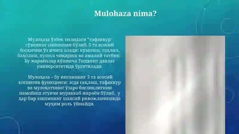 Mulohazani qo'llash usullari 3