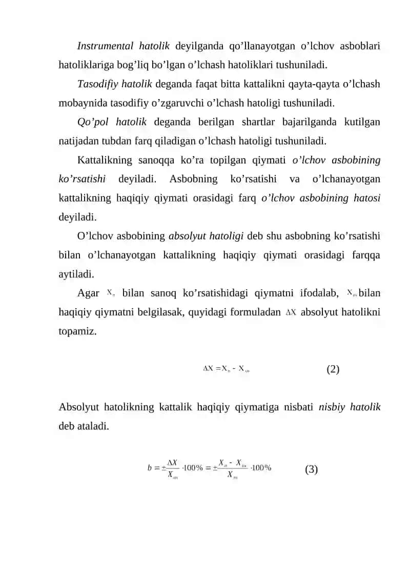 O'lchov vositalarining statik va dinamik tavsiflari 3
