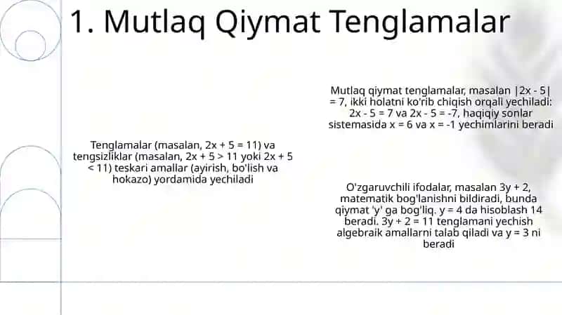 O'zgaruvchi qatnashgan ifoda. Sonli tenglik, tengsizlik va uni yechishga o‘rgatish metodikasi 3