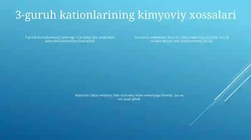 3-Guruh Kationlarining Umumiy Tavsifi Va Guruh Reagentining Ta'Siri 3