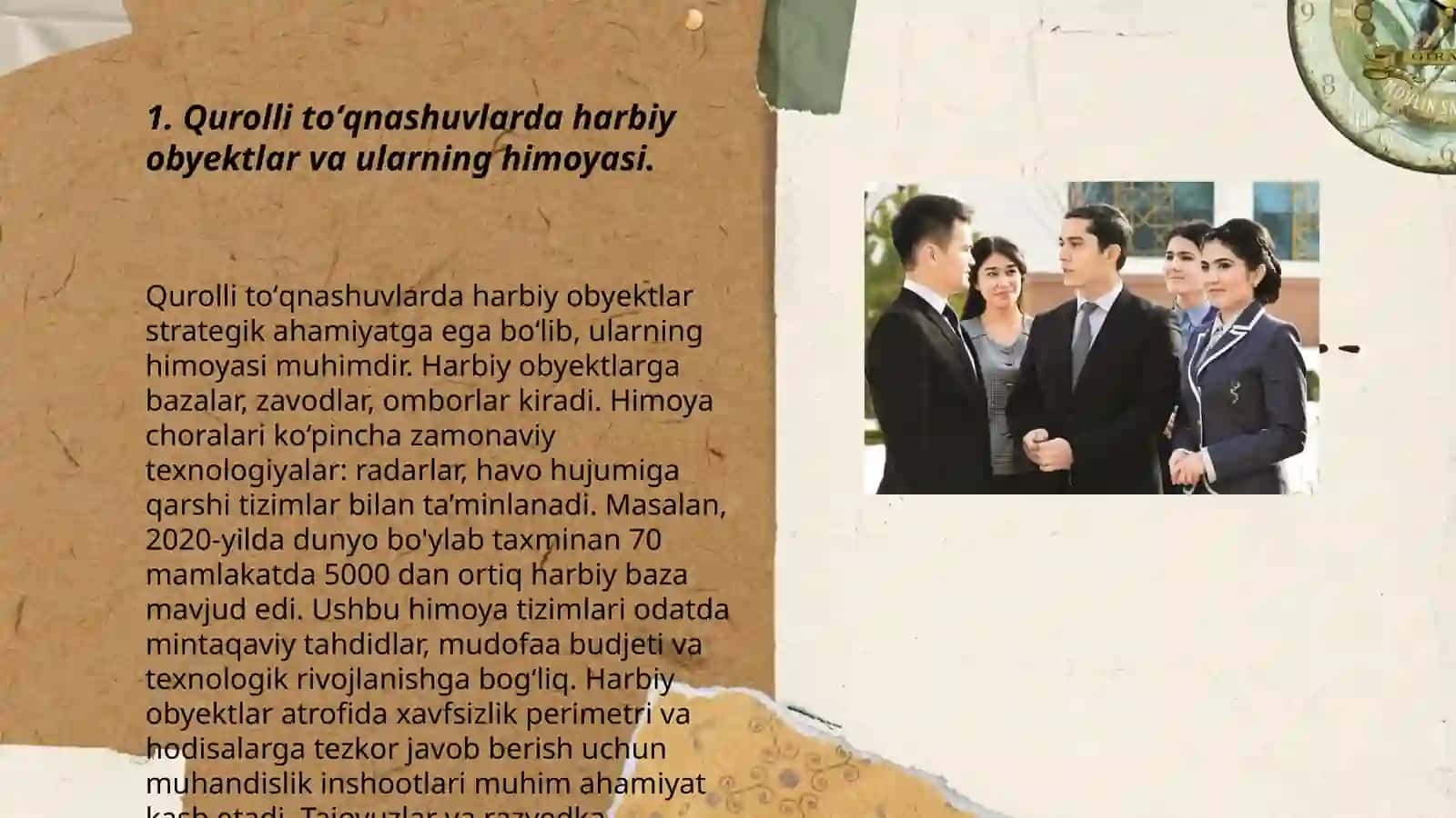 Qurolli toʻqnashuvlarda harbiy obyektlar va ularning himoyasi 3