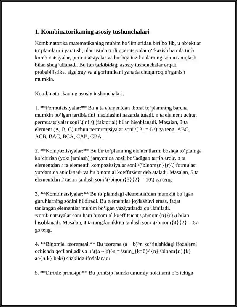 EGMA XALQARO BAHOLASH DASTURIDA “KOMBINATORIKA ELEMENTLARI” MAZMUN SOHASIGA OID TOPSHIRIQLAR 3