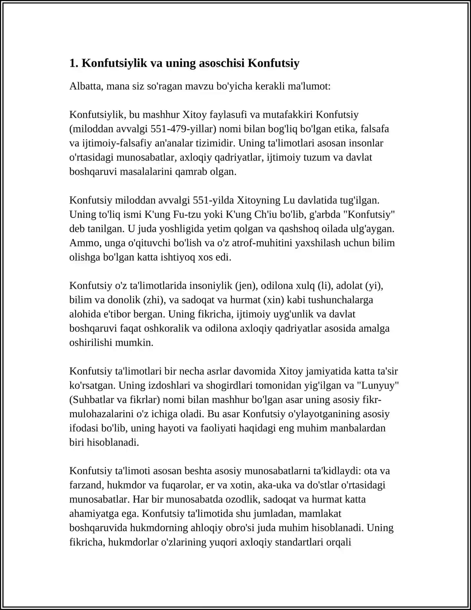 KONFUTSIYLIK VA DAOSIZM DINLARI MAVZUSIDA MUSTAQIL ISH 3