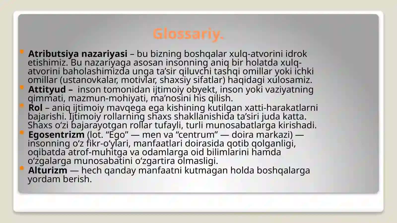 Slayd "Ijtimoiy ishning axloqiy va insonparvarlik xususiyati" 3