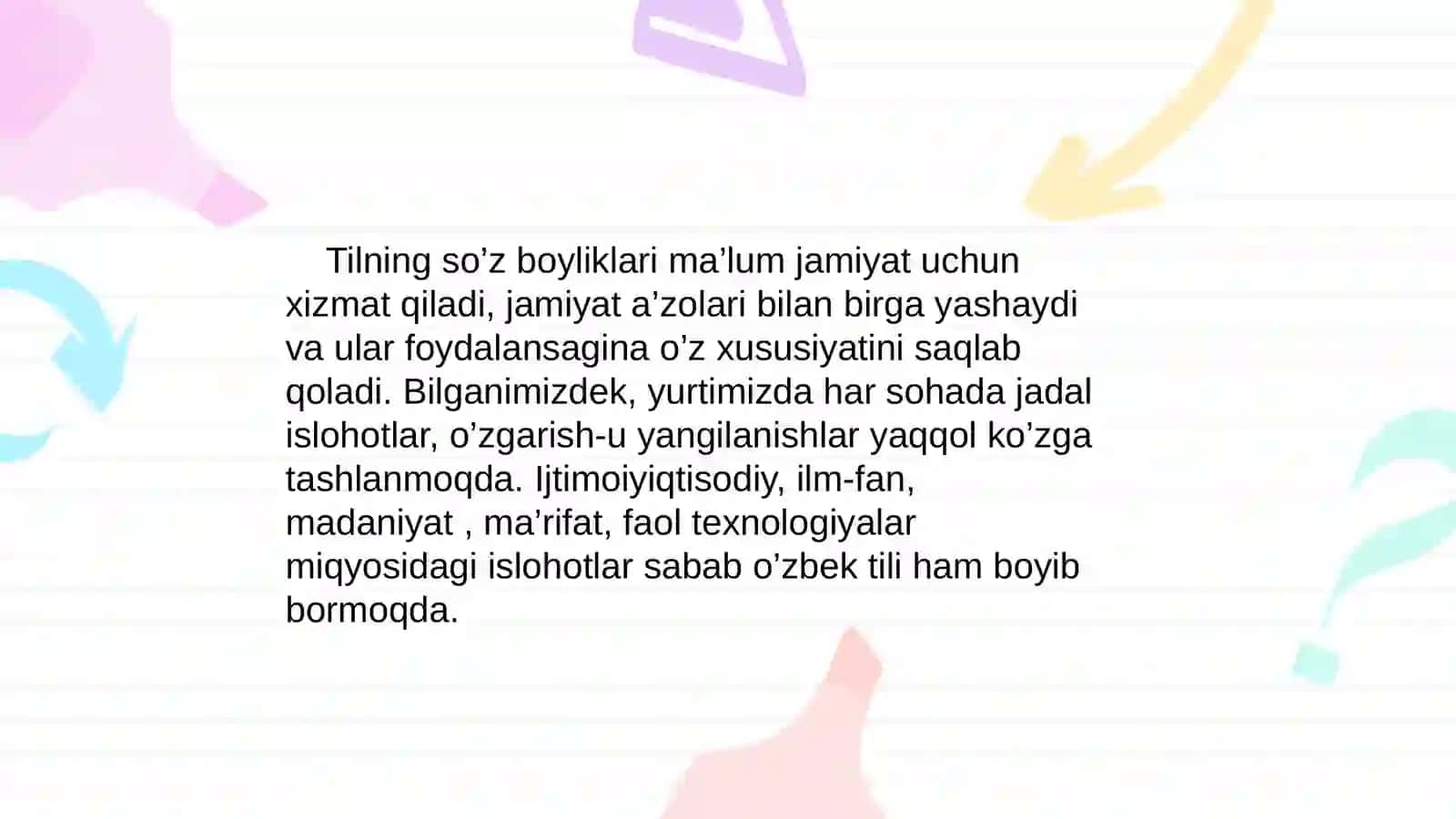 O‘zbek tilining leksikasi: Eskirish va yangilanish jarayonlari 3