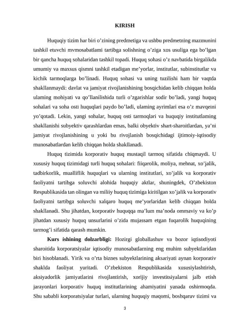 KORPORATSIYALAR TURLARI VA ULARNING HUQUQIY TARTIBGA SOLINISHI 3