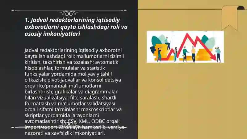 Iqtisodiy axborotlarni jadval redaktorlari vositalaridan foydalangan holda qayta ishlash dasturlari 3