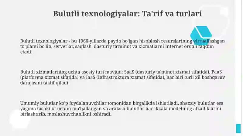 Iqtisodiy axborotlarni qayta ishlash jarayonida bulutli texnologiyalardan foydalanish 3