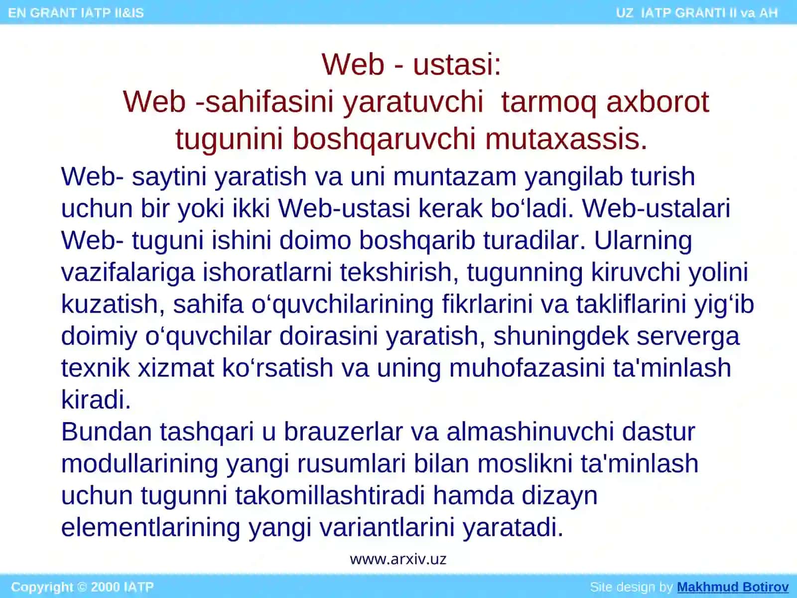 WEB - SAHIFALAR YARATISH 3
