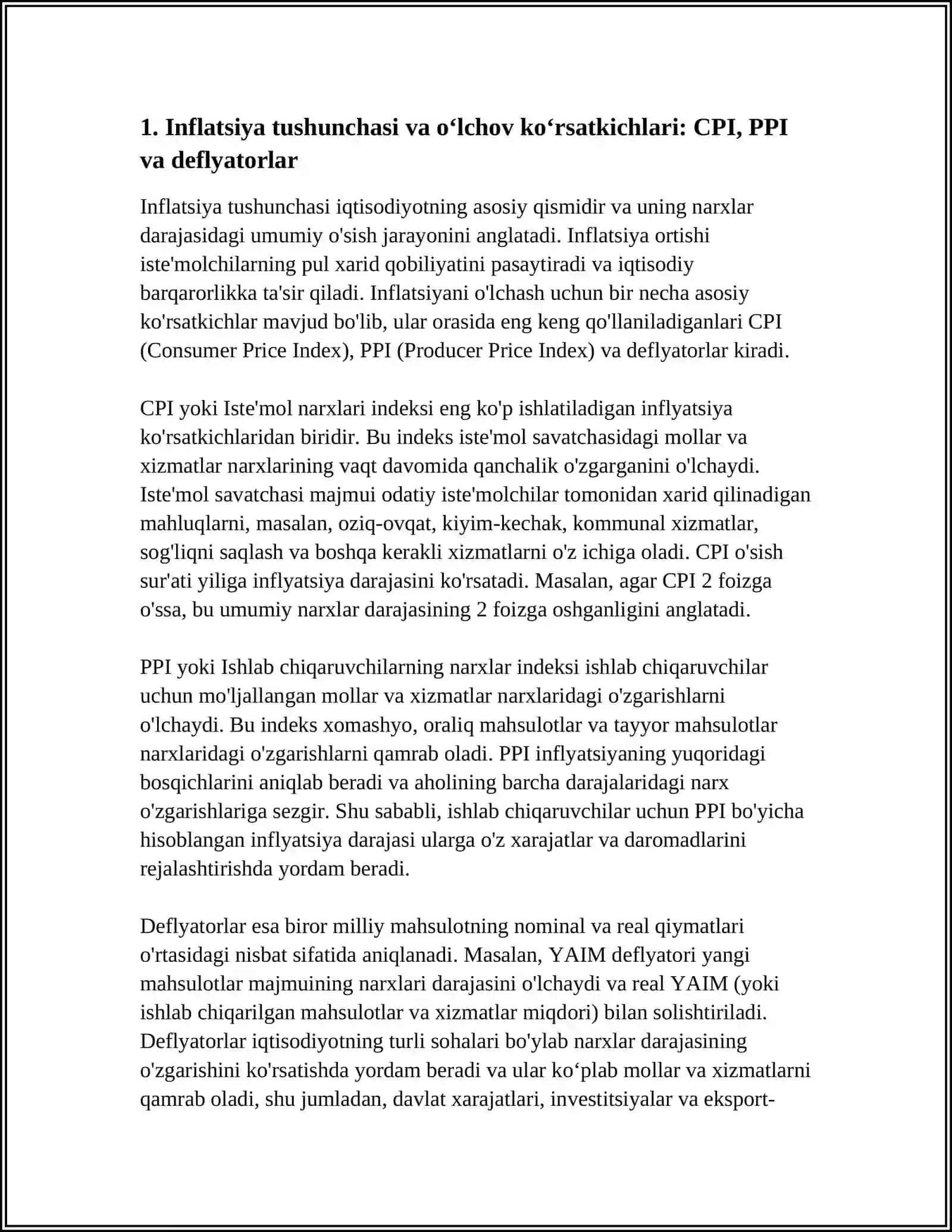 INFLYATSIYA JARAYONLARI TAXLILI, RATSIONAL KUTISH NAZARIYASI, ASOSIY MAKROIQTISODIY MODELLARINING QIYOSIY TAXLILI 3