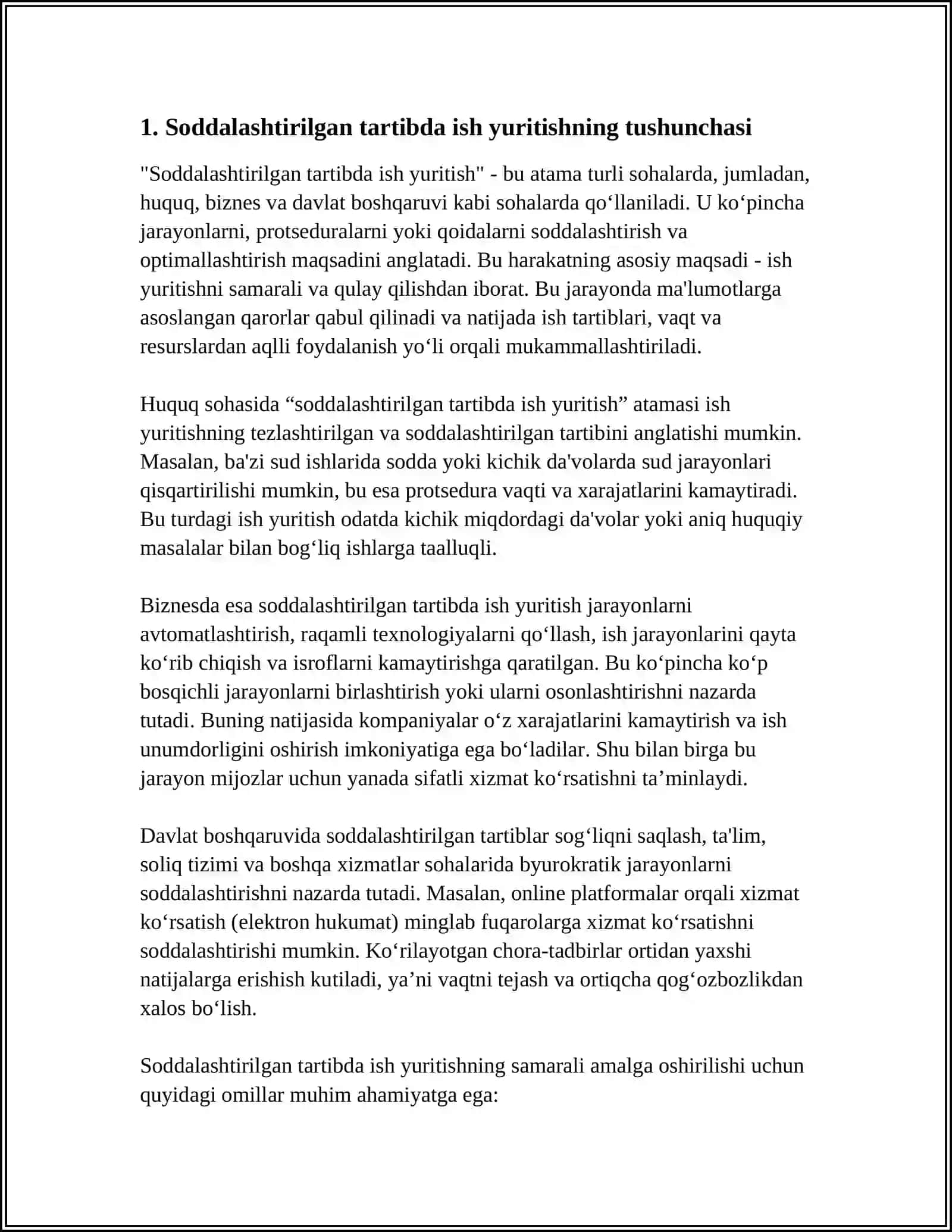 O'ZBEKISTON RESPUBLIKASI FUQAROLIK PROTSESSUAL HUQUQI BO'YICHA SODDALASHTIRILGAN TARTIBDA ISH YURITISH 3