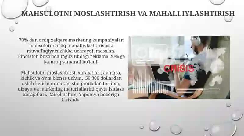 Xalqaro marketing sohasidagi asosiy muammolar 3