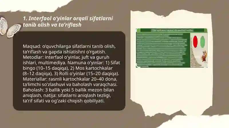 Sifat soʻz turkumini oʻrganishda interfaol usullarni qoʻllash 3