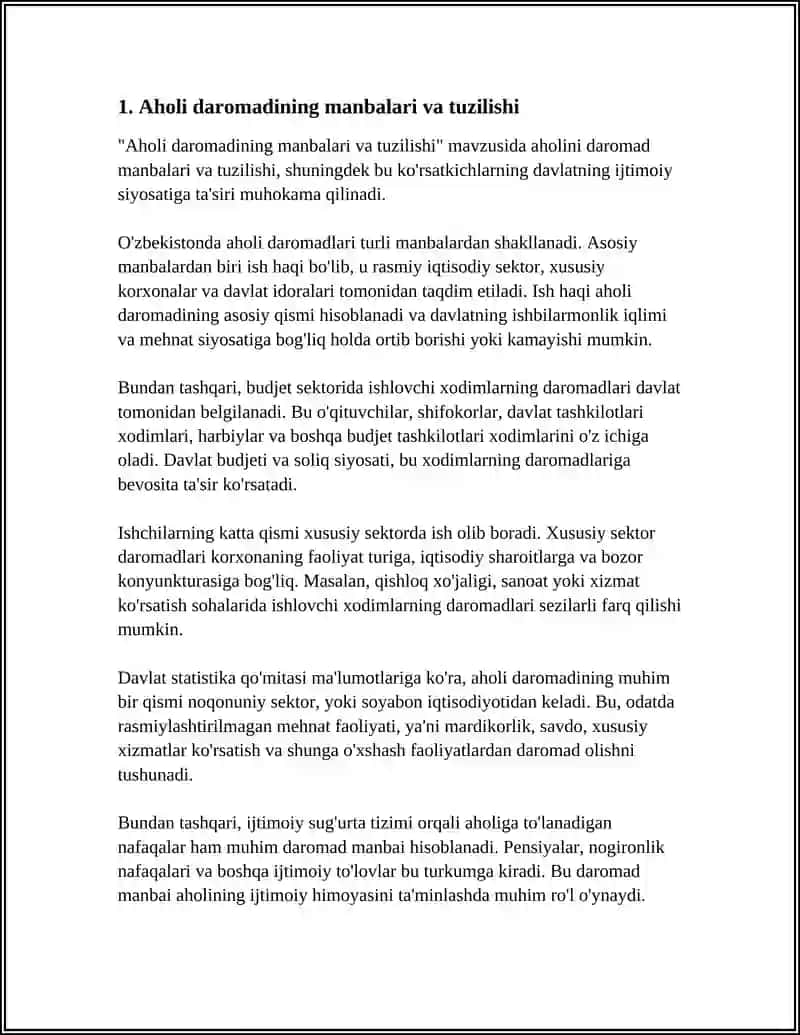Aholi daromadi va davlatning ijtimoiy siyosati 3