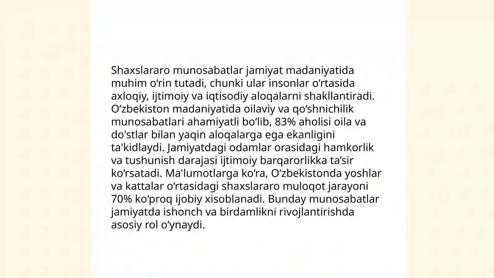Shaxslararo munosabatlar va uning jamiyat madaniyatidagi o‘rni 3