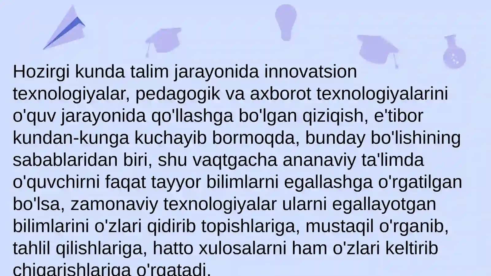 Zamonaviy axborot muhitida tarbiya fanini ôqitishda qôyiladigan talablar 3
