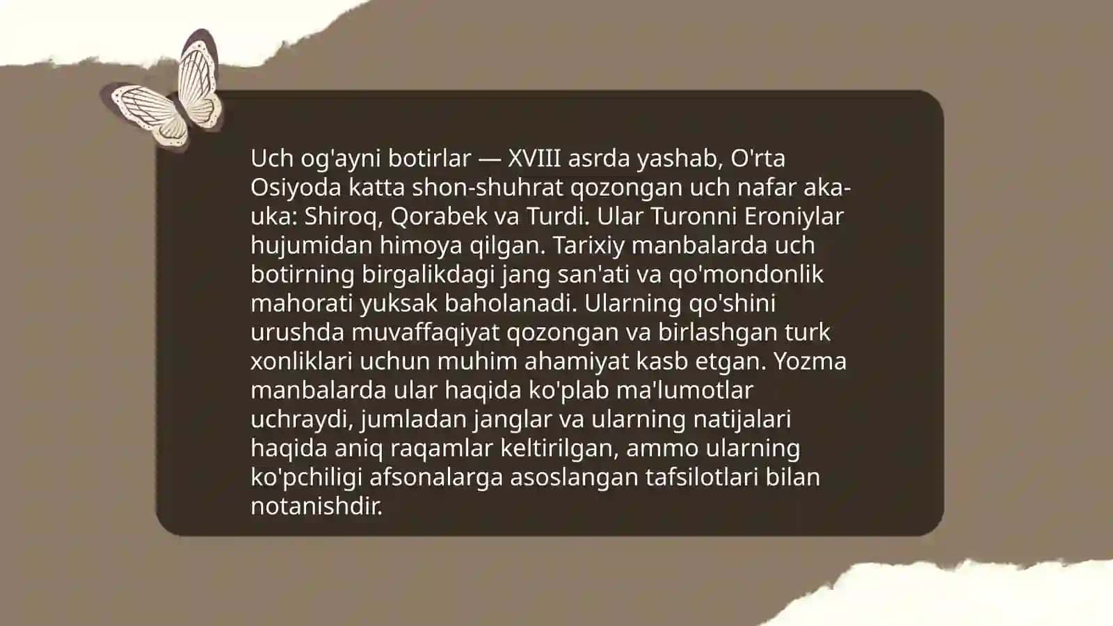 Uch og'ayni botirlar mavzusida taqdimot tayyorlash 3