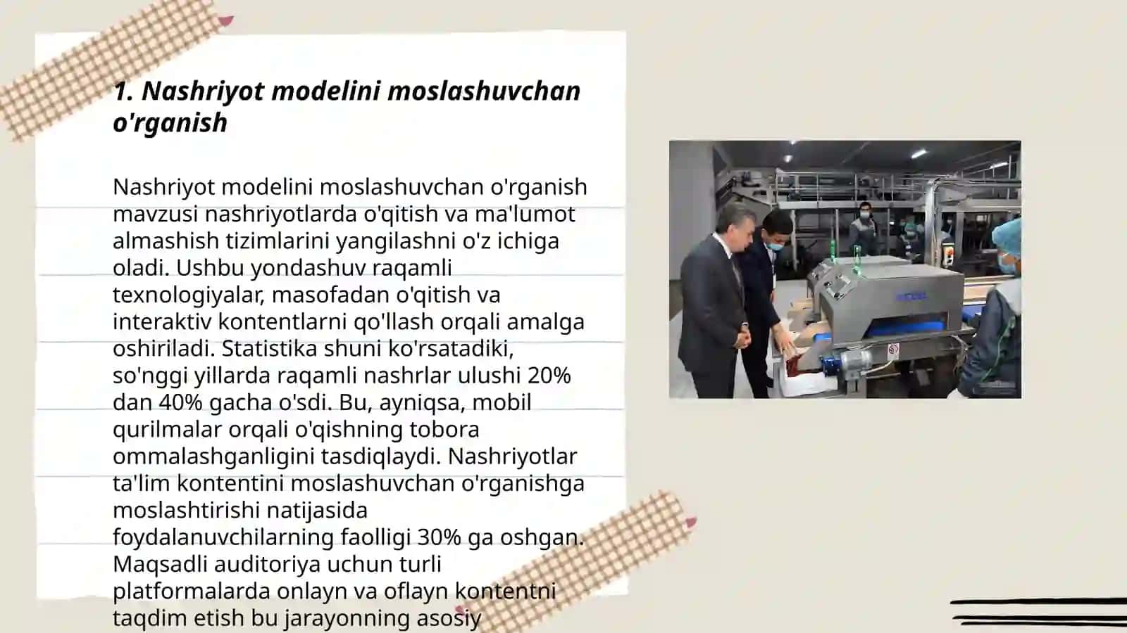 Nashriyot modelini moslashuvchan o'rganish 3