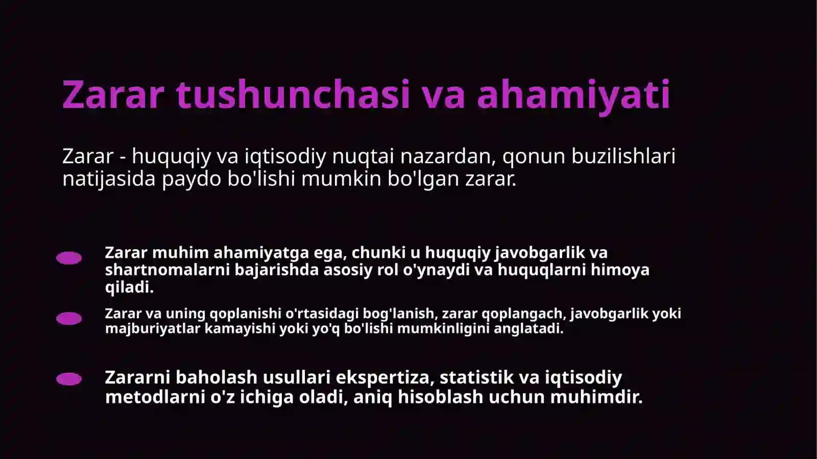 Fuqarolik huquqida zarar va uning qoplanishi 3