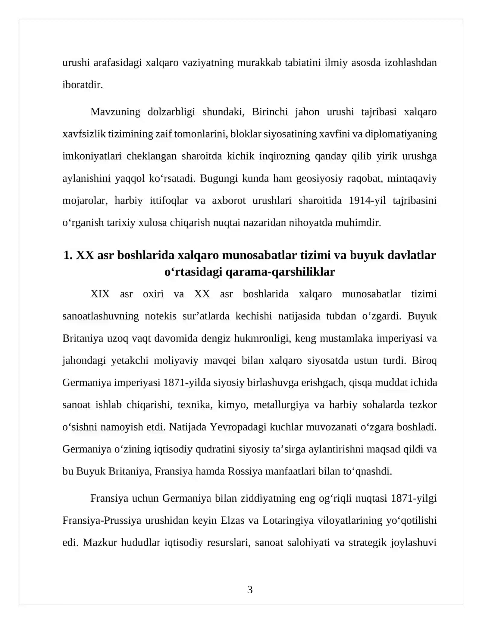 BIRINCHI JAHON URUSHI BOSHLANISHI ARAFASIDAGI XALQARO VAZIYAT 3