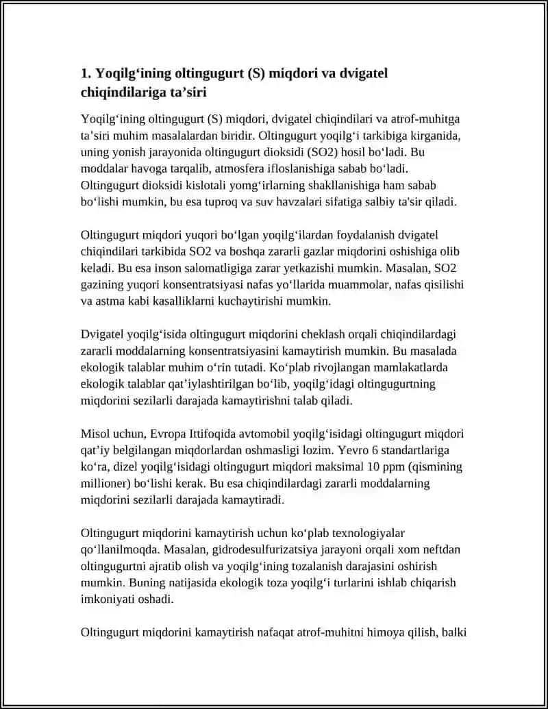DIVIGATEL YOQILG'ISI SIFATINING EKALOGIK TALABLARGA MOSLIGI 3