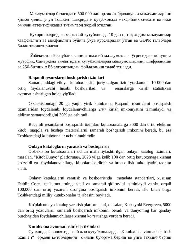 Kutubxona faoliyatida amaliy dasturiy vositalardan foydalanish 3