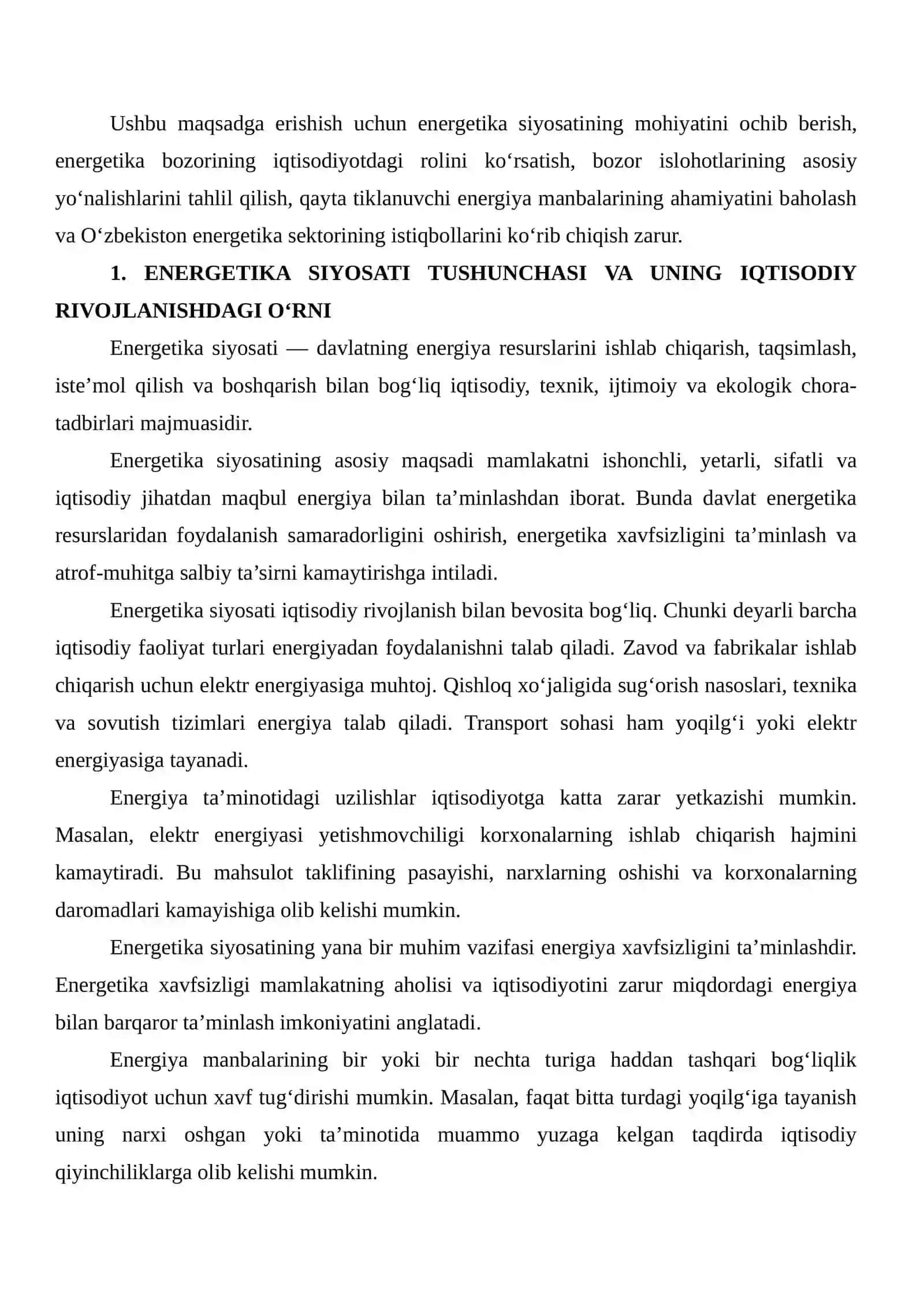 Energetika Siyosati va Iqtisodiy Barqarorlik: Energetika Bozoridagi Ishlarni O‘rganish 3
