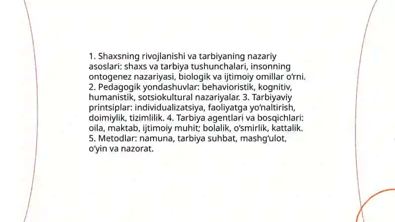 Shaxsning rivojlanishi tarbiyasi va ijtimoiylashuvi 3