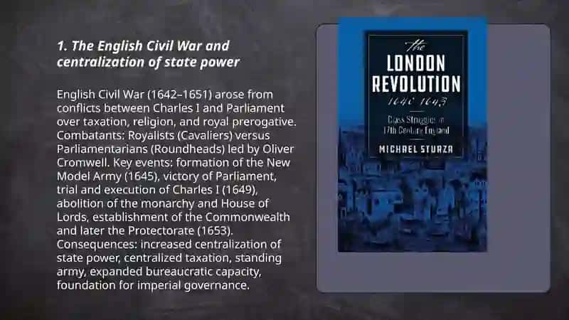 The English Civil War and centralization of state power 3