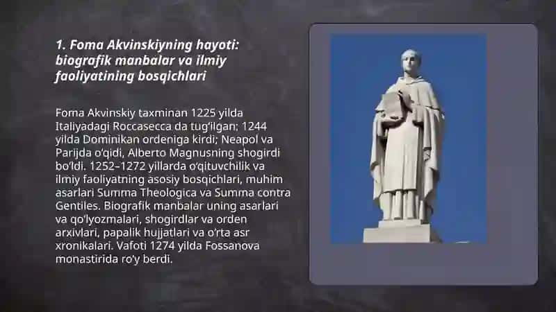 Foma akvinskiyning hayoti, siyosiy-huquqiy qarashlari va asarlarining mohiyati 3