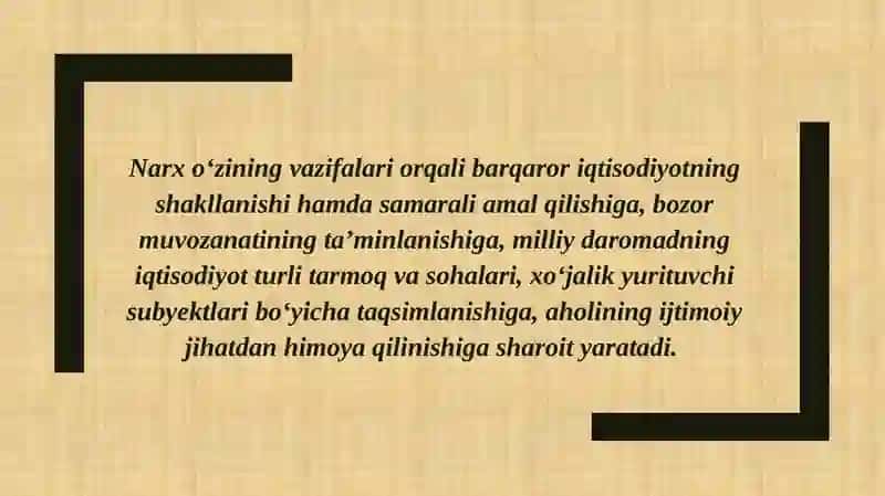 Narxning shakllanishi 3