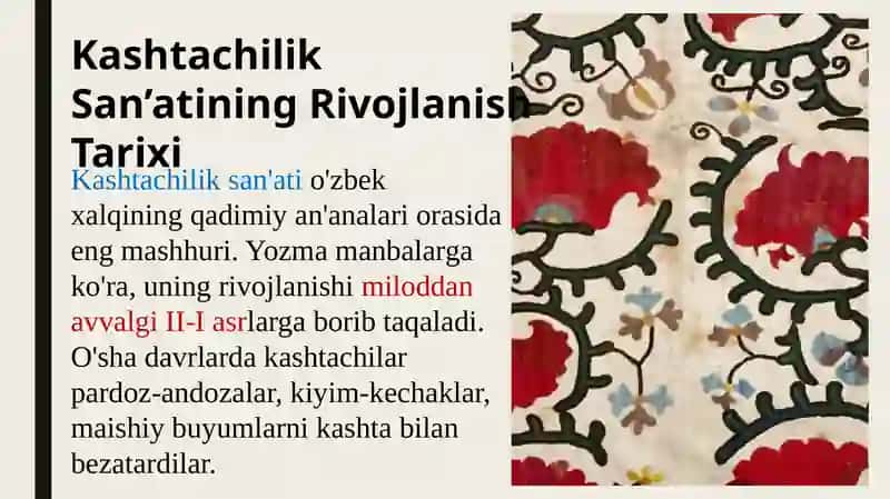 Mustaqillik Yillarida Kashtachilik San’ati Tarixi 3