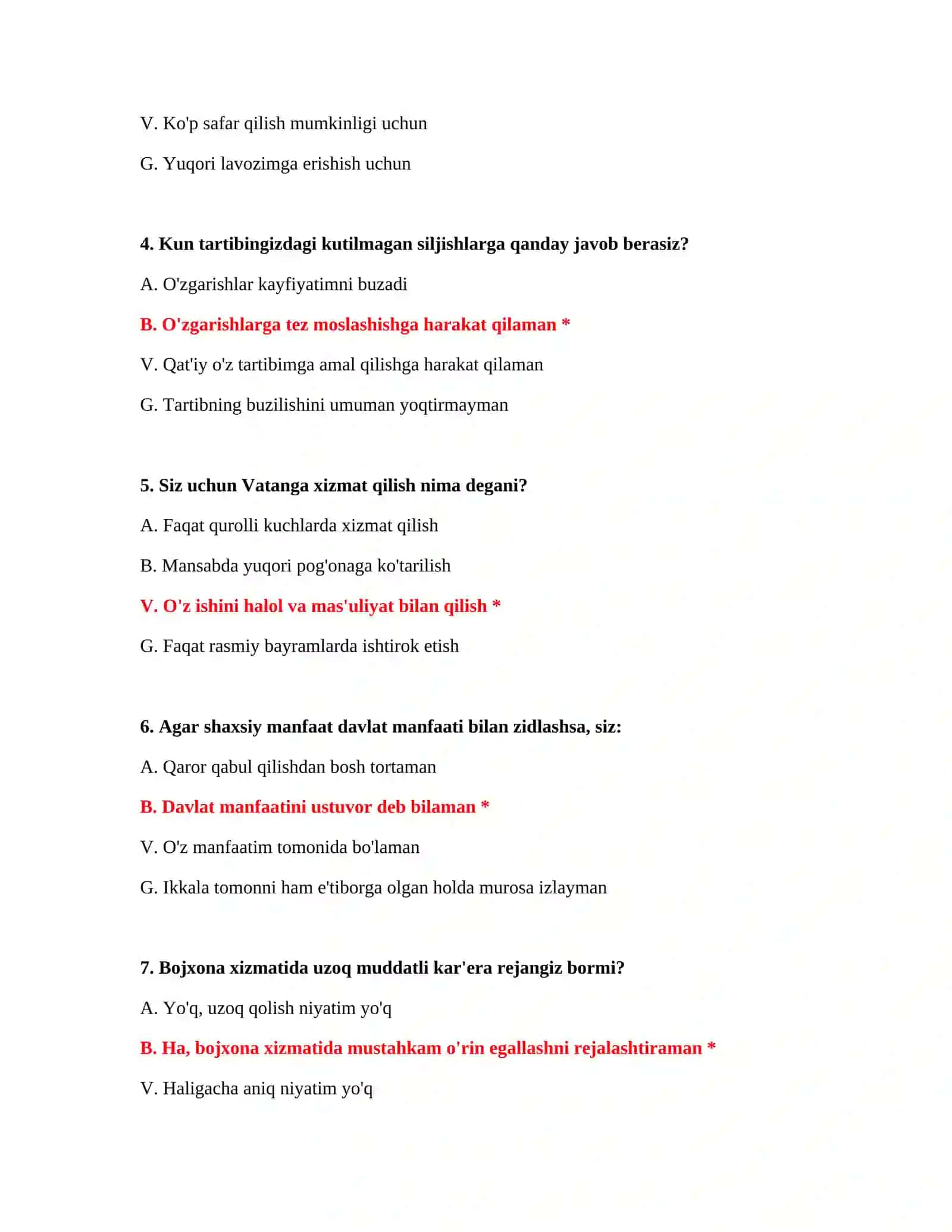 BOJXONA XIZMATI UCHUN LOGIK TESTLAR 3