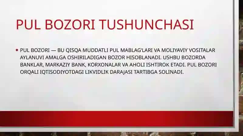 Pul bozoridagi talab va taklif nazariyalari 3