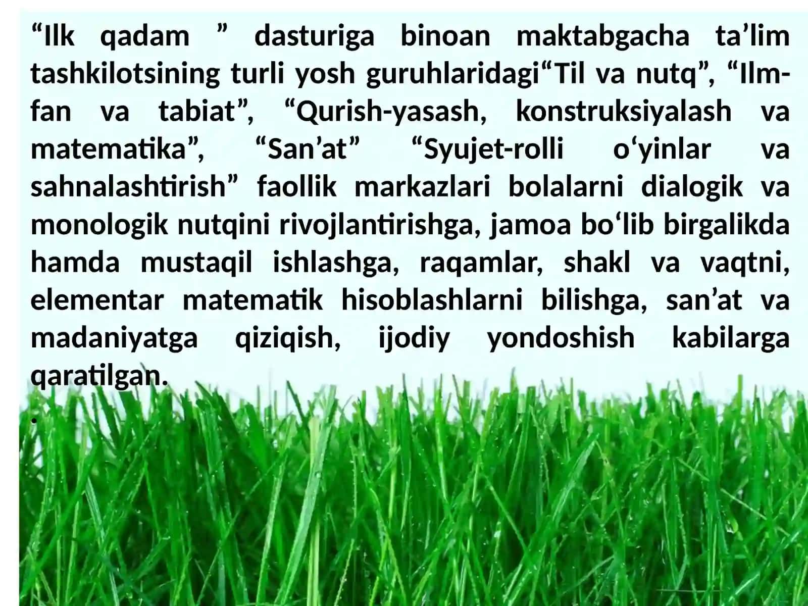Maktabgacha ta’limda markazlar faoliyatida olib boriladigan ishlar 3