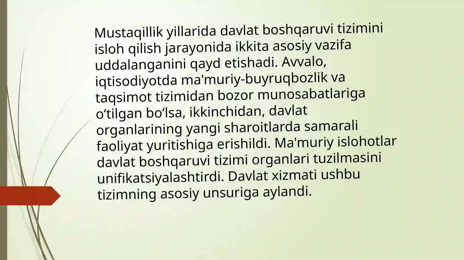 Mustaqillik yillarida davlat boshqaruvi tizimida amalga oshirilgan islohotlar 3