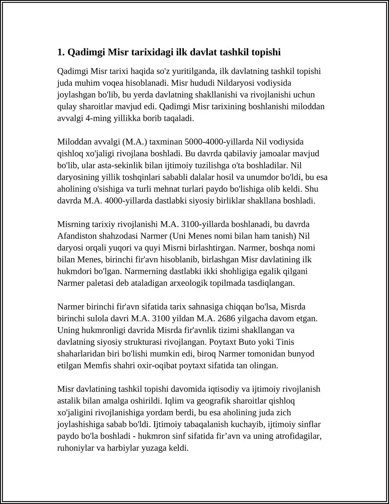 ILK MISIR PODSHOLIGINING TASHKIL TOPISHI VA DAVLAT BOSHQARUVI 3