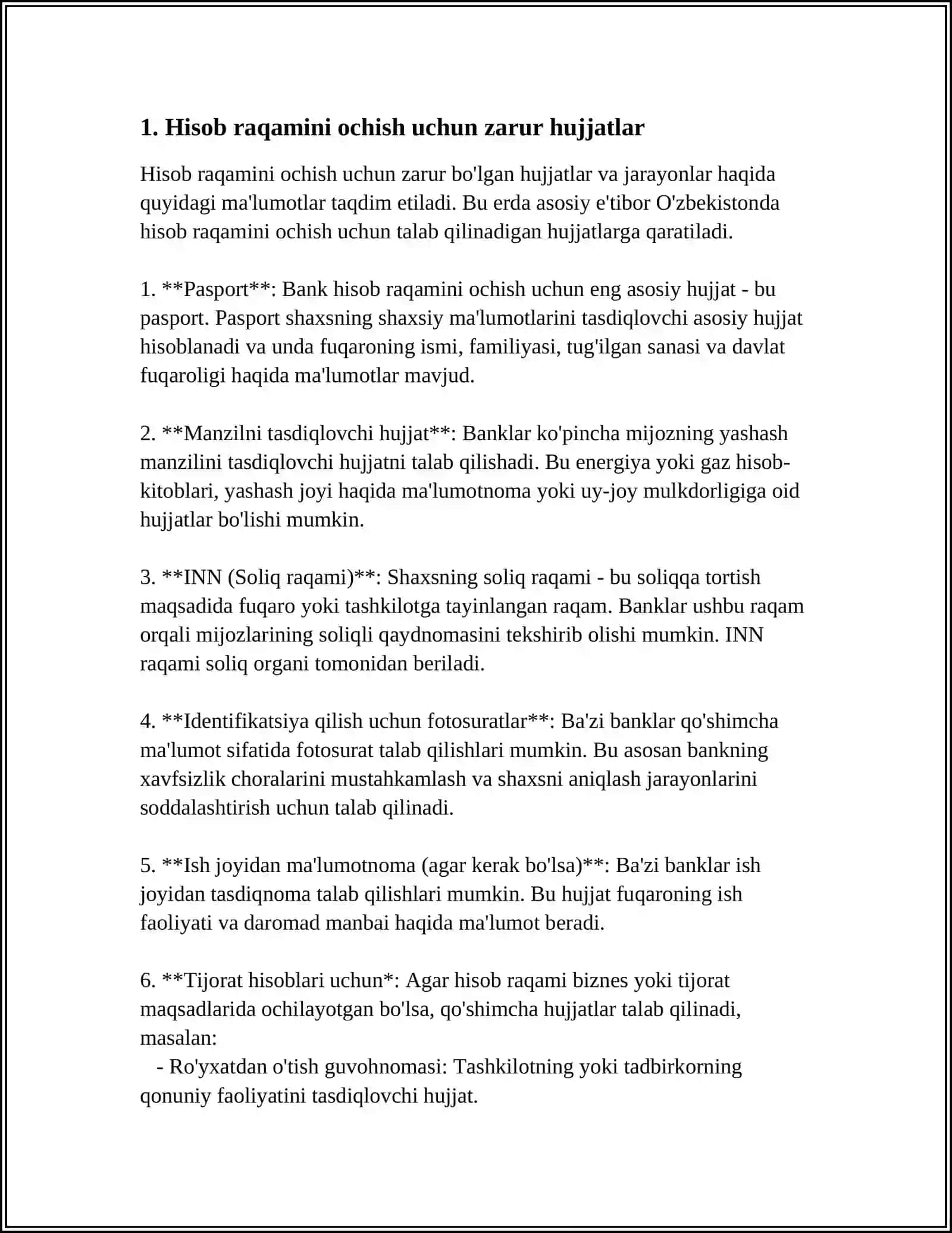 MIJOZLARGA HISOB VARAQA OCHISH VA YURITISH TARTIBI 3
