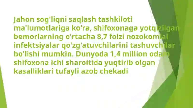 Kasalxona ichida(yatrogen) yuqumli kasalliklar qòzģatuvchilari vaularning labaratoriyatashxislari 3