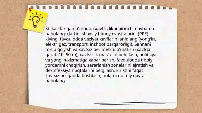 Shikastlangan o‘choqlarda birinchi tibbiy yordamni va shifokor yordamini tashkil qilish 3