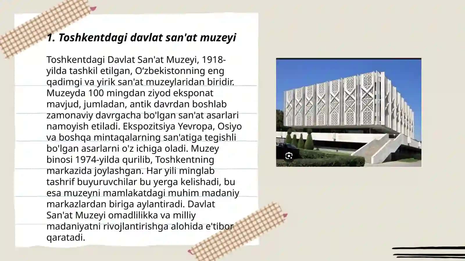 Toshkentdagi Davlat San'at Muzeyi 3